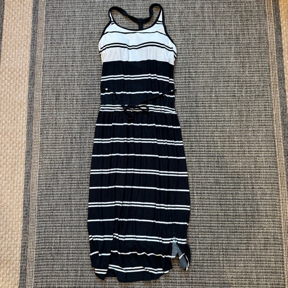 Athleta Black and White Striped Maxi Dress - Picture 1 of 5